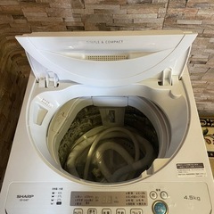 SHARP 洗濯機　2020年製　洗濯容量4.5kg 風乾燥容量2.2kgの画像