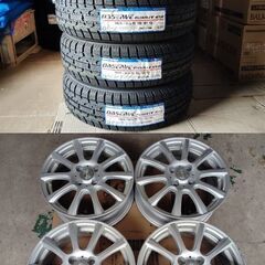 4本セット【新品】スタッドレス 165/65R15 TOYO｜【中古】アルミホイール サイズ:15x5.5 PCD:4x100 オフセット:+42 φ73mm