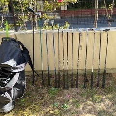 ミズノ　アイアンセット他、クラブ、ユーティリティ、パター一式(13本)、スタンドバック付きの画像