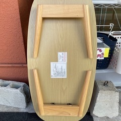 【折りたたみローテーブル ナチュラル】W90xD45xH31cm  クリーニング済み※天板に日焼け、ダメージあります【管理番号12712】の画像