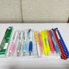 【未使用】ボールペン、シャーペン、蛍光ペン、鉛筆各種15本