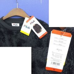 未使用タグ付き FILA メンズ  Mサイズ フリース プルオーバー ブラック フィラ トップス ☆ 札幌市 北区 屯田 の画像