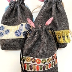 お手玉　　巾着袋付き の画像