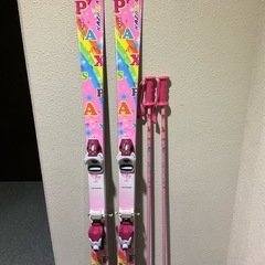 スキー（KAZAMA）136cm ストック&ケース付き
