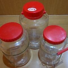 梅酒 貯蔵ビン ３個セット ガラスボトル