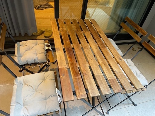 IKEA テーブルチェアセット ナチュラルウッド