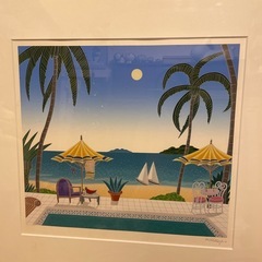 トーマス・マックナイト　鉛筆直筆サイン入り シルクスクリーン　絵画　版画　風景画　海 の画像