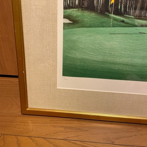  【版画】[ジャック・デベルト] ゴルフ場直筆サイン