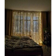 ★在庫処分残り１*＊星降る夜のカーテンライト＊*300LED  3m×3m USB 新品⑨の画像