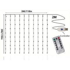 ★在庫処分残り１*＊星降る夜のカーテンライト＊*300LED  3m×3m USB 新品⑨の画像