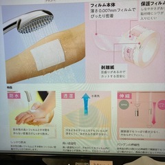 【新品】ガーゼ等の固定に使う透明なフィルムテープ1巻