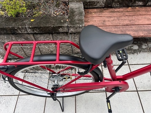 自転車　ママチャリ　美品　赤色
