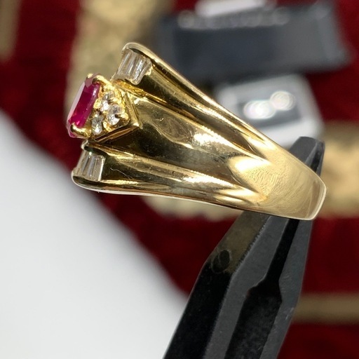 ルビー　ダイヤリング　K18　6.8g 約11.5号