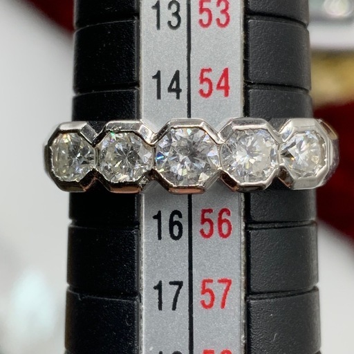 一文字リング　6.7g 1ct ダイヤモンド　指輪　6.7g