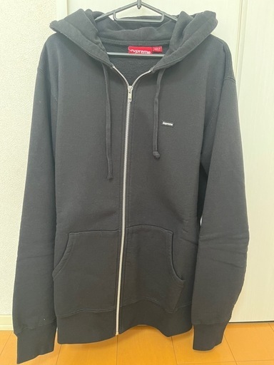 supreme ブラックスモールボックスロゴ　フルジップパーカー