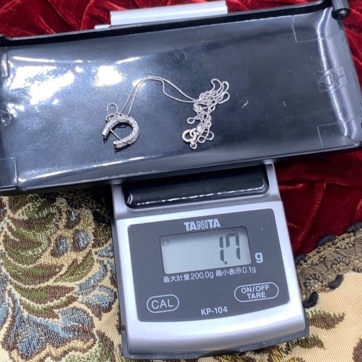 K18WG 馬蹄　ダイヤネックレス　1.7g ホースシュー　ネックレス