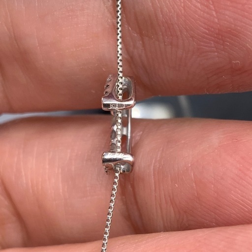 K18WG 馬蹄　ダイヤネックレス　1.7g ホースシュー　ネックレス