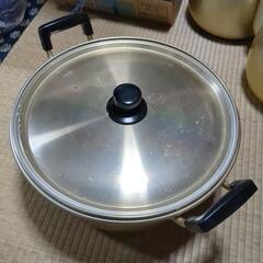 昭和レトロ　ホクセイ　アルミ製両手鍋　30cm