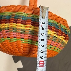 ハンドメイド籠バック ①の画像