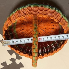 ハンドメイド籠バック ①の画像