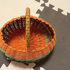 ハンドメイド籠バック ①の画像