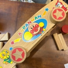 アンパンマン　積み木　台車　おもちゃの画像