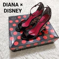 ダイアナ×ディズニーコラボ ハイヒール オープントゥ ブラック ...