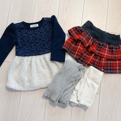【無料！0円！】ベビー服80〜90 女の子 ワンピース レギンス他セット ユニクロの画像