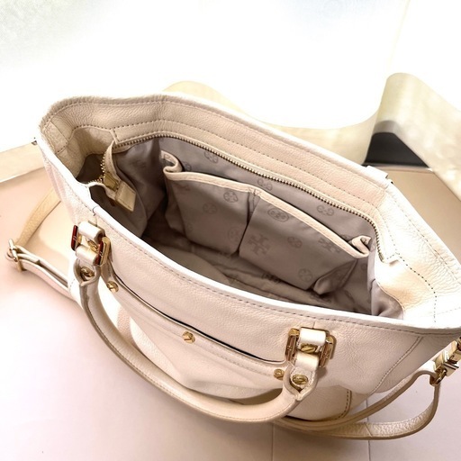 【削除】トリーバーチ Tory Burch オフホワイト レザー ショルダーバッグ