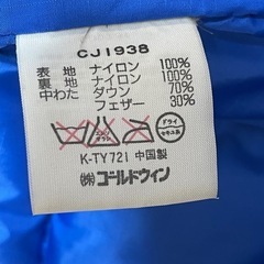 ゴールドウィン製のチャンピオンブランドのダウンコートの画像