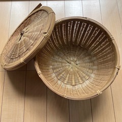 ざる籠蓋付き　一部割れありの画像