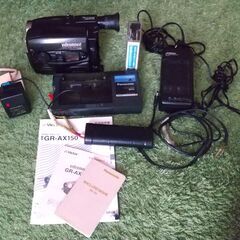 ＶＨＳビデオカメラ　自作バッテリー有り　ＶＨＳ変換アダプター付き...