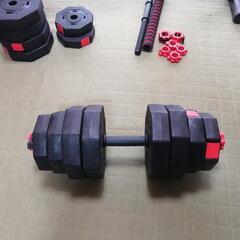 (決まりました)重量可変式ダンベル(バーベル)+ベンチセットの画像