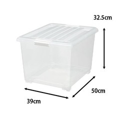 天馬　コロ付き　フタ式収納ケースクリア/50深型の画像