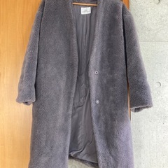 MS ブルーグレー ボアコート F woman's