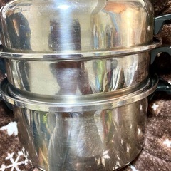 激安値下げ！18.8ステンレスシチュー鍋と蒸し器とケトルプレゼント！