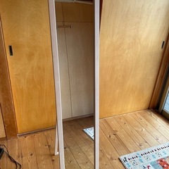 美品★木製全身鏡★姿見★ホワイト