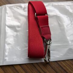 ネックストラップ フラットストラップ ワーキングカードホルダー 金属クリップ レッド

の画像