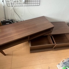 テレビボード　茶色　スライド先