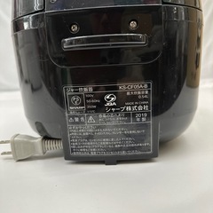 【ドリーム川西店御来店限定】シャープ/2019年製/3合炊き炊飯器/KS-CF05A/クリーニング済み 【2002119255600422】の画像
