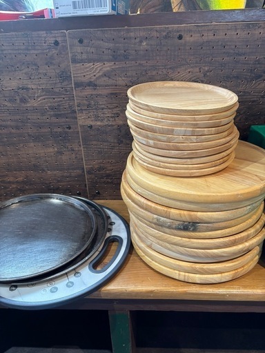 ピザ用木皿・中10枚・大10枚