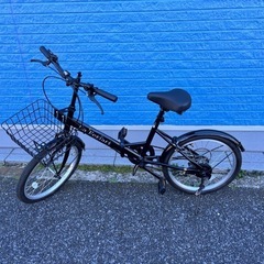 【新品同様】20インチ折り畳み自転車★シマノ6段変速機★黒色★軽量★ミニベロの画像