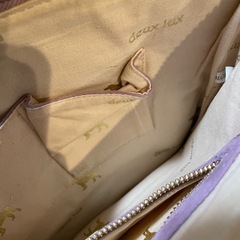 deux lux デュラックス スエード クラッチバッグ パープル×ゴールドの画像