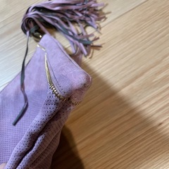 deux lux デュラックス スエード クラッチバッグ パープル×ゴールドの画像