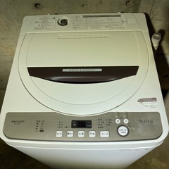【シャープ全自動洗濯機6kg ES−GE6D−T 2020年製】