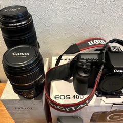 【値下げしました】Canon デジタル一眼レフカメラ EOS 40D と望遠レンズ2つセット　付属品&外箱付き