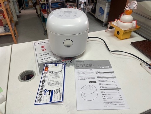 YAMADA SELECT　ヤマダ　マイコンジャー炊飯器　YRC-M05H1　3合炊き　0.54L　2022年製　ご飯　米　炊飯ジャー　白　ホワイト　稼働確認済　中古品　③