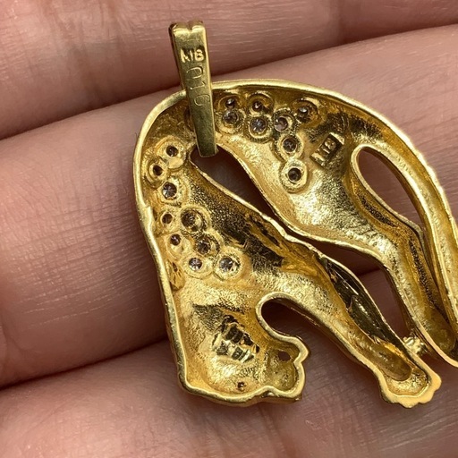 K18 パンサー　ペンダント　トップ　6.3g ダイヤ