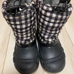 【キッズスノーブーツ】20cm　白黒チェック