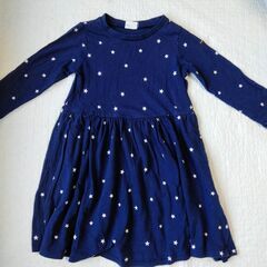 120cm 女の子長袖ワンピースの画像